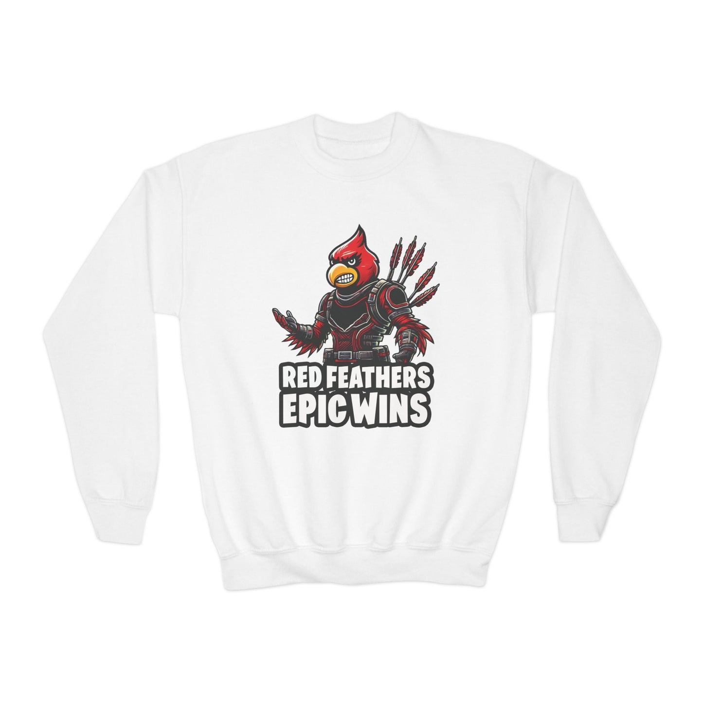 Red Feathers Epic Wins - Youth Crew Sweatshirt