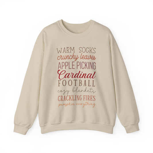 Fall Sayings Cardinal Football - Unisex Heavy Blend™ Crewneck Sweatshirt