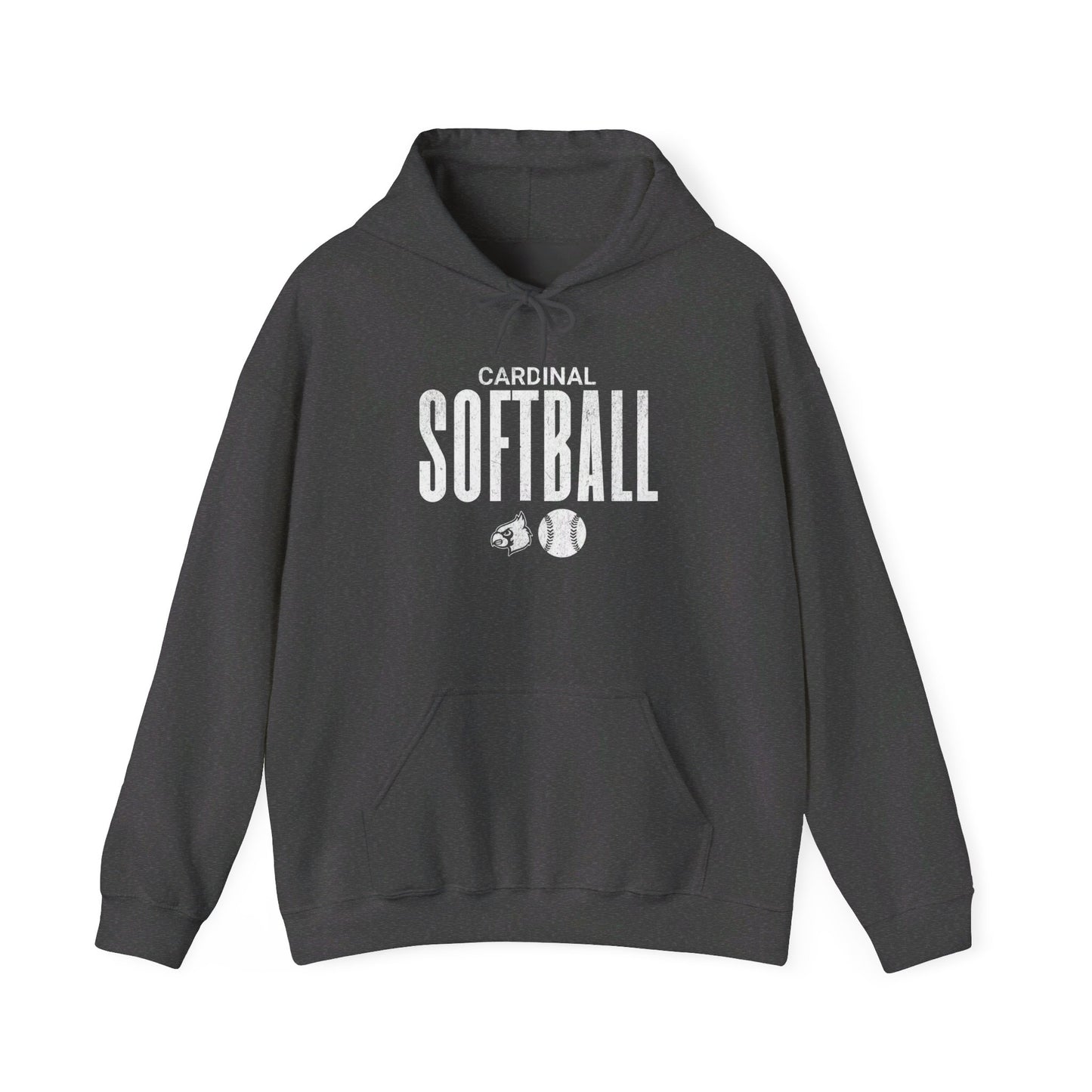 Vintage Cardinal Softball  - Unisex Heavy Blend™ Hooded Sweatshirt