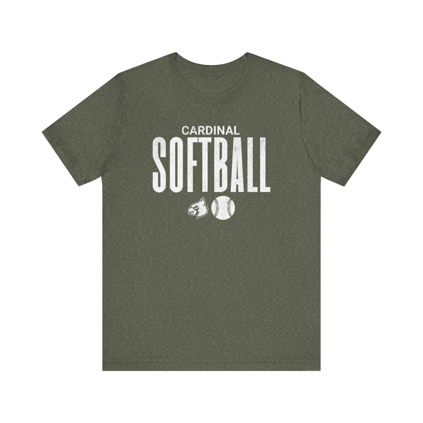 Vintage Cardinal Softball - Bella + Canvas Short Sleeve Tee
