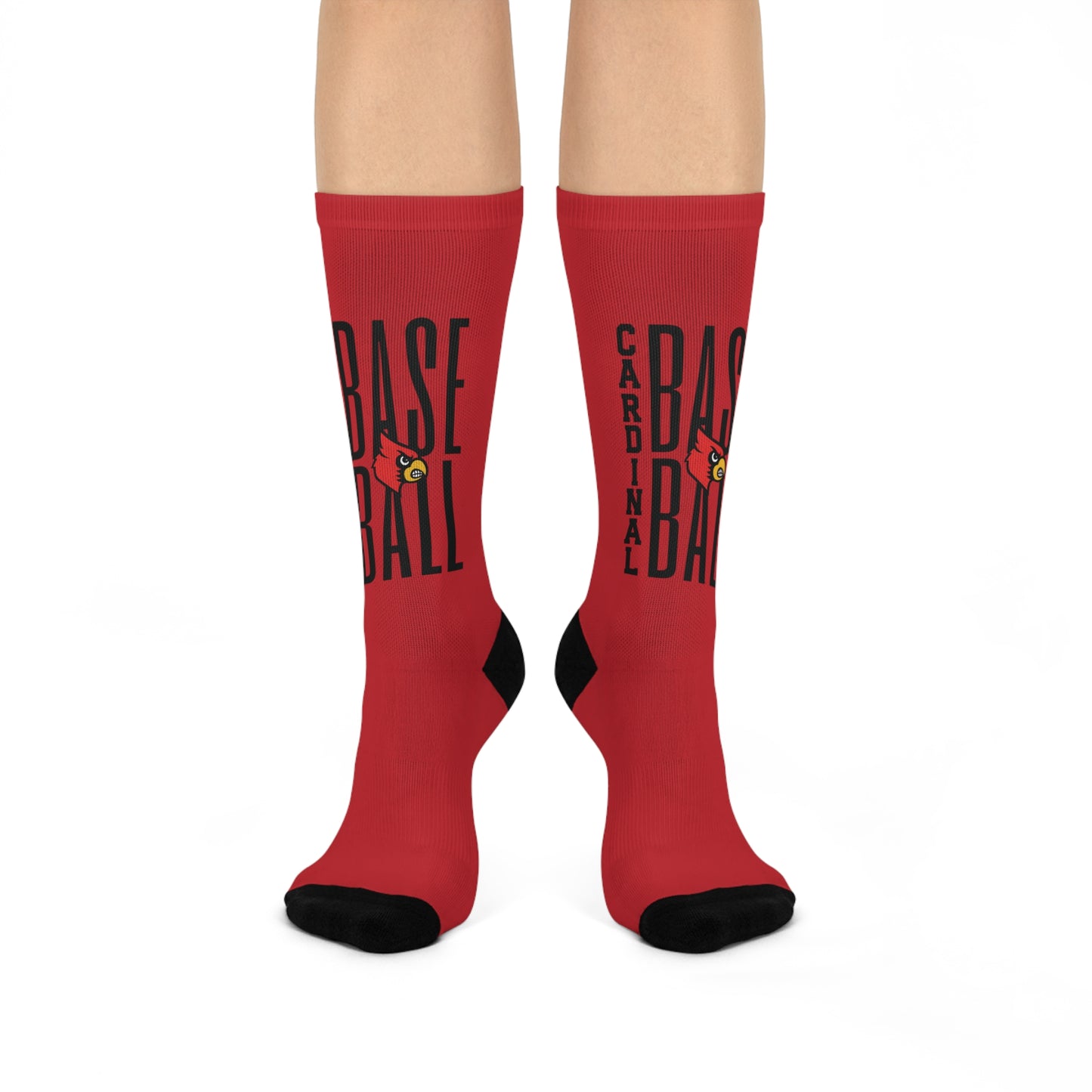 Cardinal Baseball - Red Cushioned Crew Socks