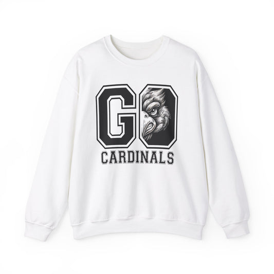 Go Cardinals Black and White - Unisex Heavy Blend™ Crewneck Sweatshirt