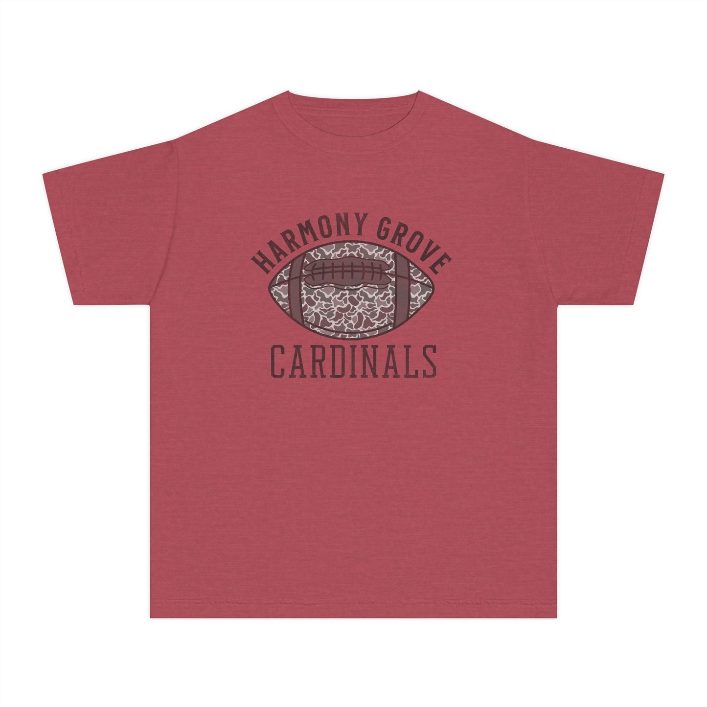 Old School Camo HG Cardinal Football - Youth Comfort Colors Tshirt