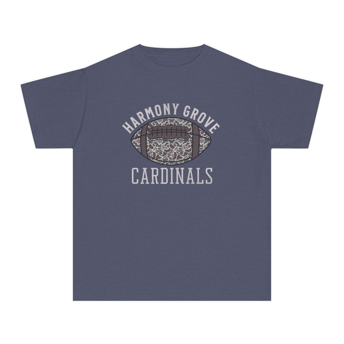 Old School Camo HG Cardinal Football - Youth Comfort Colors Tshirt