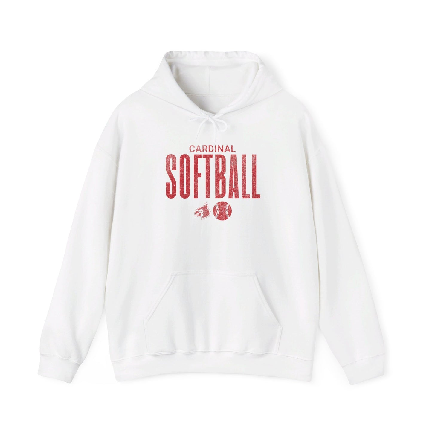 Vintage Cardinal Softball  - Unisex Heavy Blend™ Hooded Sweatshirt