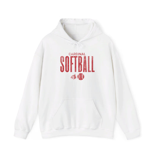 Vintage Cardinal Softball  - Unisex Heavy Blend™ Hooded Sweatshirt